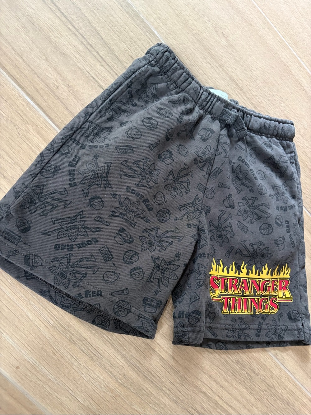 Zara Gray Stranger Things Logo Kids Shorts